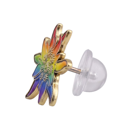 Ansteck-Pin "Regenbogen-Edelweiß"