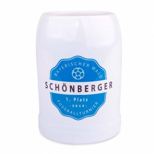 Bierkrug mit Wunschdruck / Logo - meinherzschlag.de