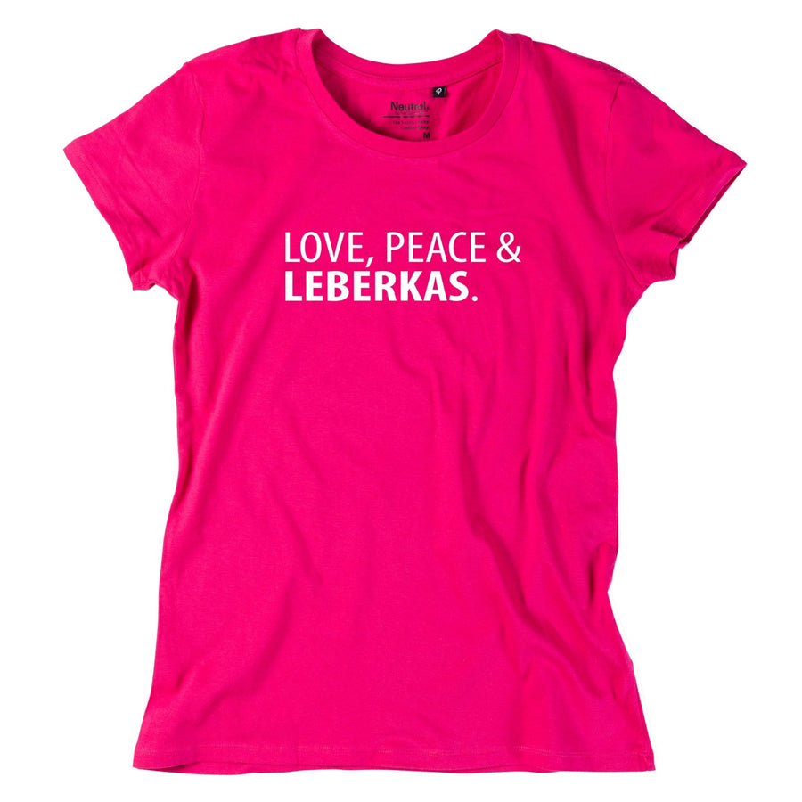 Damen - Shirt "Love, Peace & Leberkas" - meinherzschlag.de