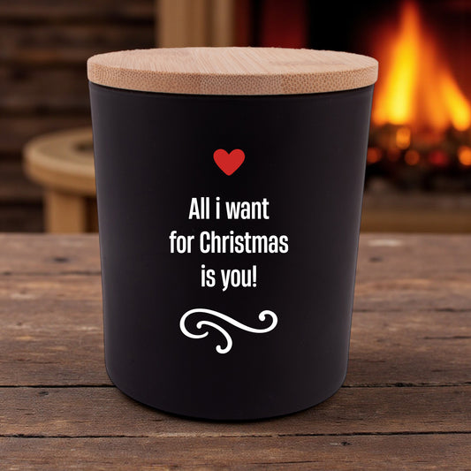 Duftkerze "All i want for christmas is you!" - meinherzschlag.de