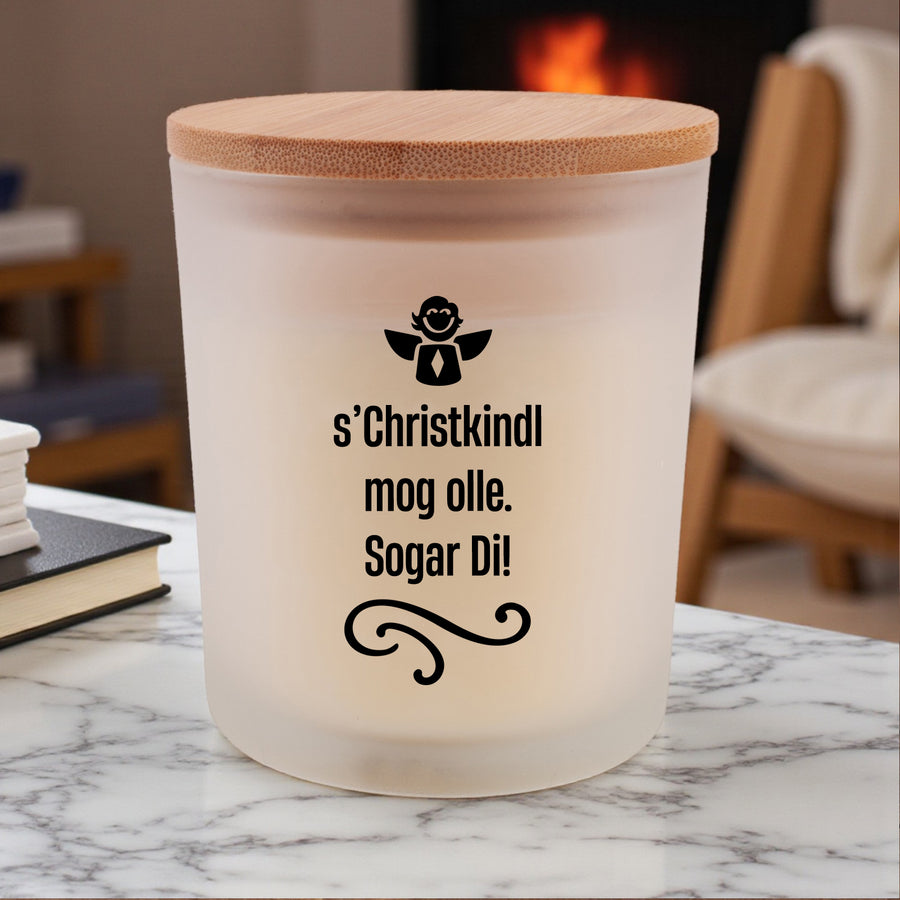 Duftkerze "s'Christkindl mog olle!" - meinherzschlag.de