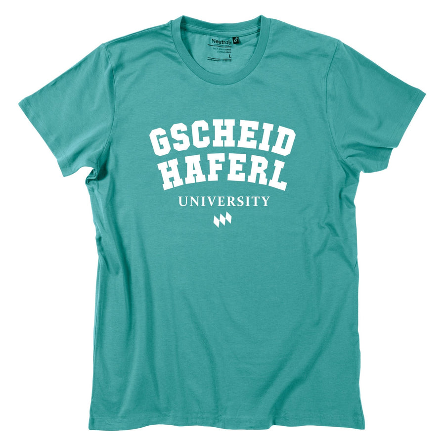 Herren - Shirt "Gscheidhaferl University" - meinherzschlag.de