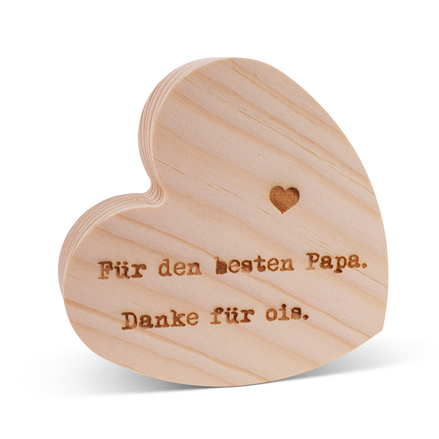 Holzherzerl "Bester Papa" - meinherzschlag.de