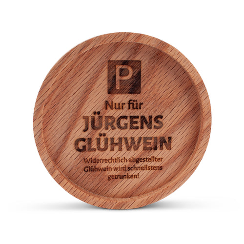 Holz - Untersetzer "Glühwein" mit Wunschname - meinherzschlag.de