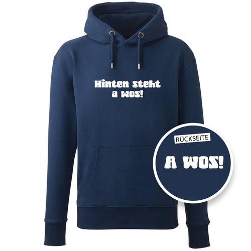 Hoodie "A Wos!" (mit Rückenprint) von meinherzschlag – Produktbild 1 von 7.