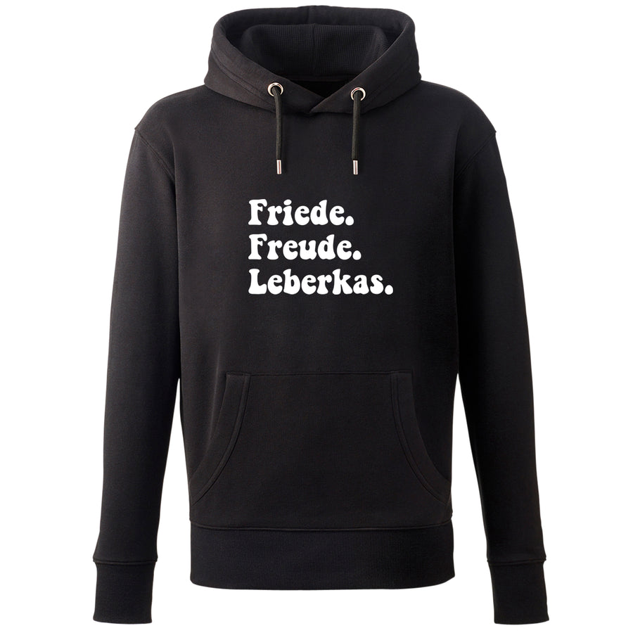 Hoodie "Friede. Freude. Leberkas." - meinherzschlag.de