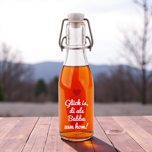 Likör/Schnaps "Glück is, di als Babba zum hom!" - meinherzschlag.de