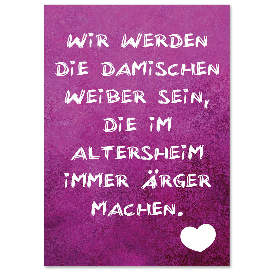 Postkarte "Damische Weiber" - meinherzschlag.de
