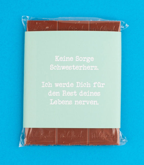 Schokolade "Schwesterherz" - meinherzschlag.de