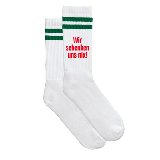 Sportsocken "Wir schenken uns nix!" - meinherzschlag.de