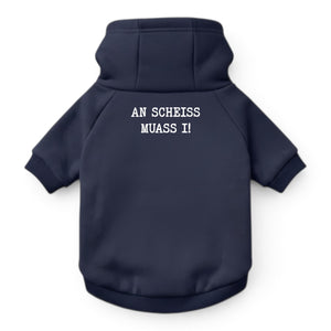 Hunde-Hoodie "An Scheiss muass i!" navy