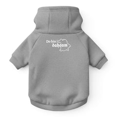 Hunde-Hoodie "Do bin i dahoam" grau-meliert