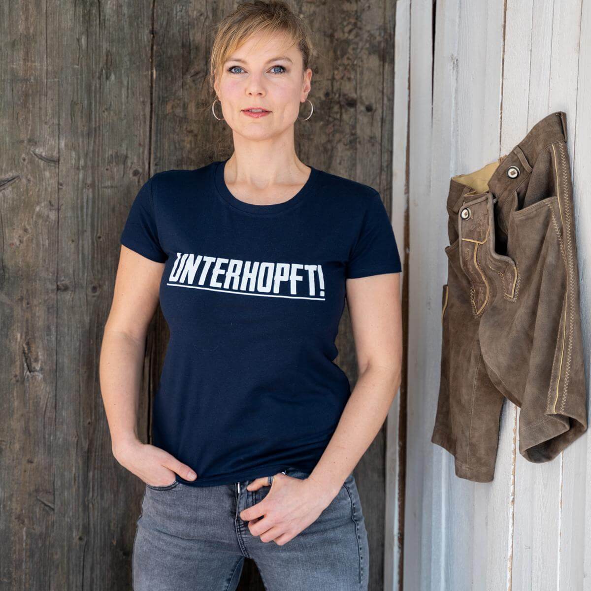 Damen - Shirt "Unterhopft" - meinherzschlag.de