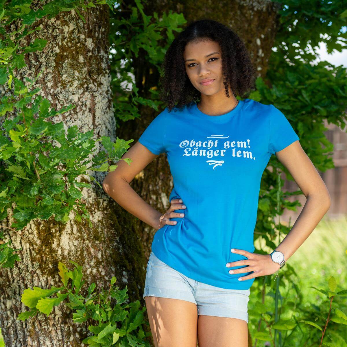 Damen - Shirt "Obacht gem. Länger lem." - meinherzschlag.de