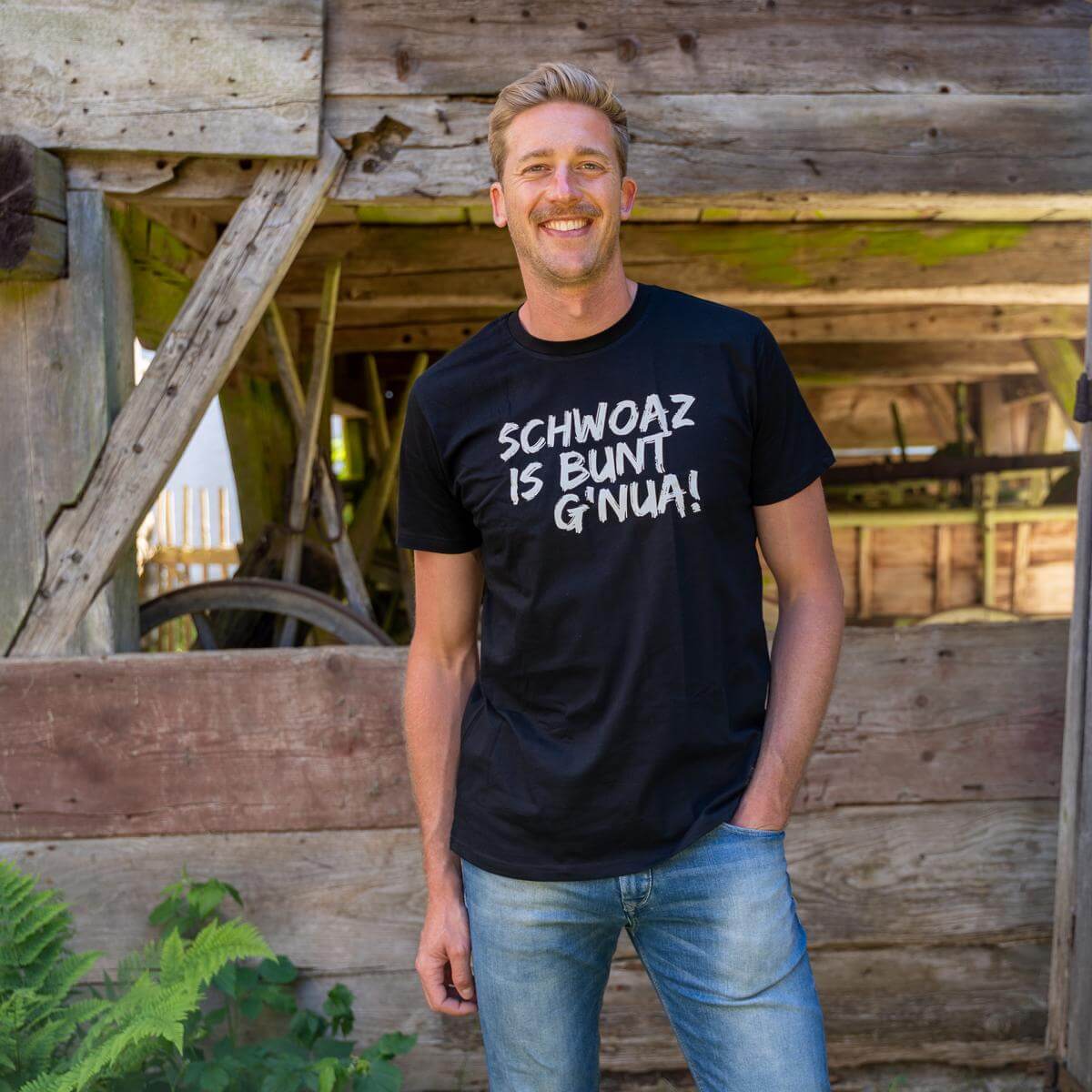 Herren - Shirt "Schwoaz" - meinherzschlag.de