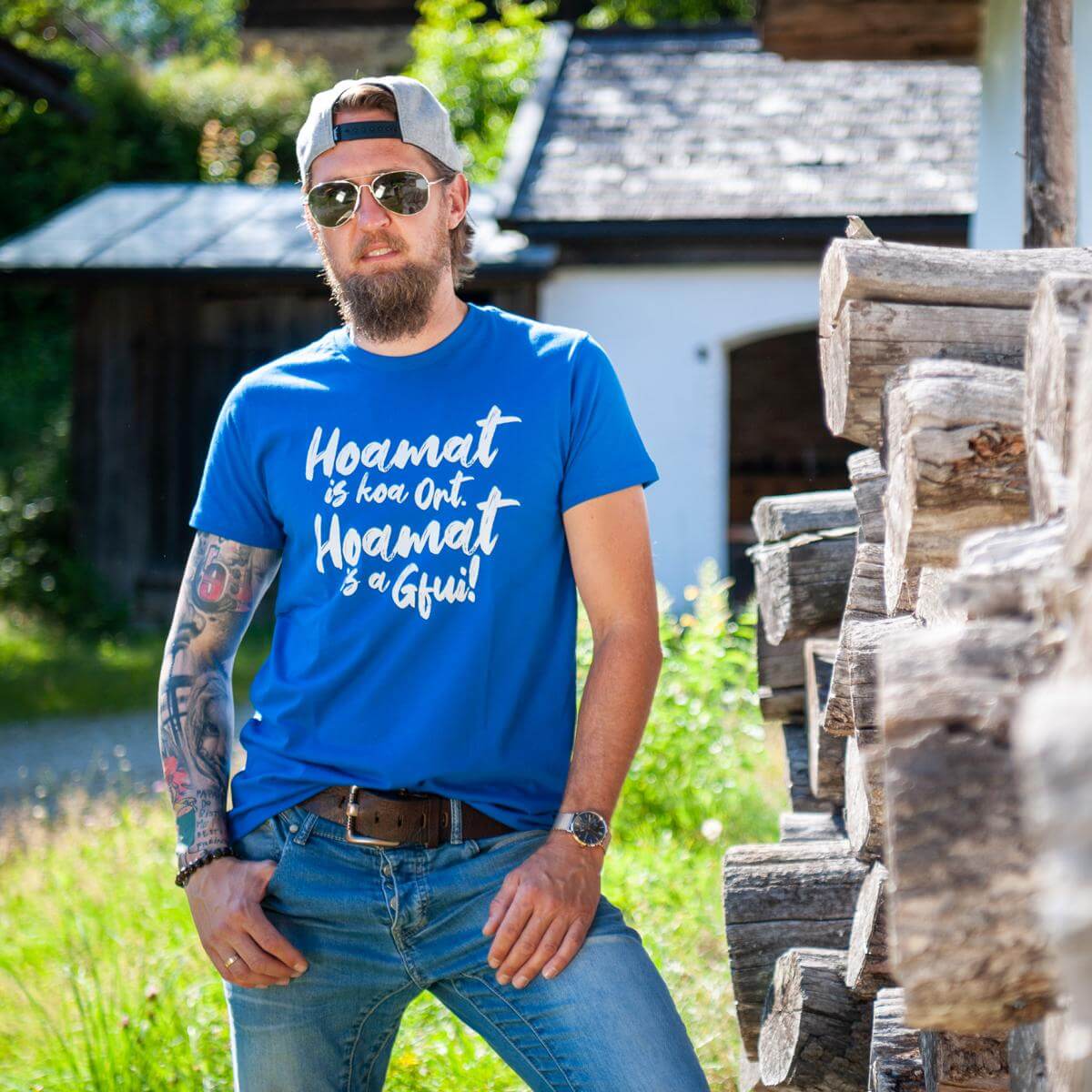 Herren - Shirt "Hoamat is a Gfui!" - meinherzschlag.de