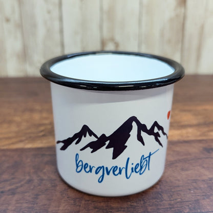Emaille - Haferl "bergverliebt" - meinherzschlag.de