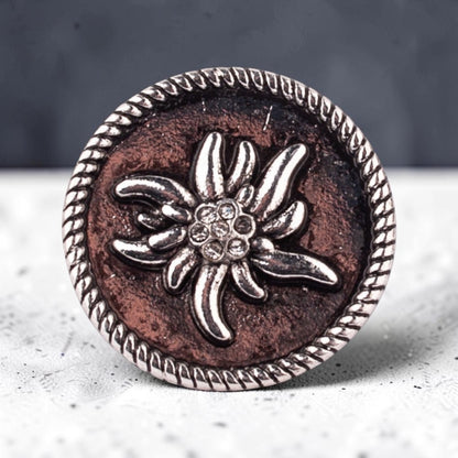 Ansteck-Pin "Edelweiß" mit Strass