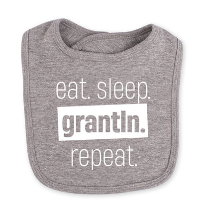 Babylätzchen "Eat. Sleep. Grantln. Repeat." - meinherzschlag.de