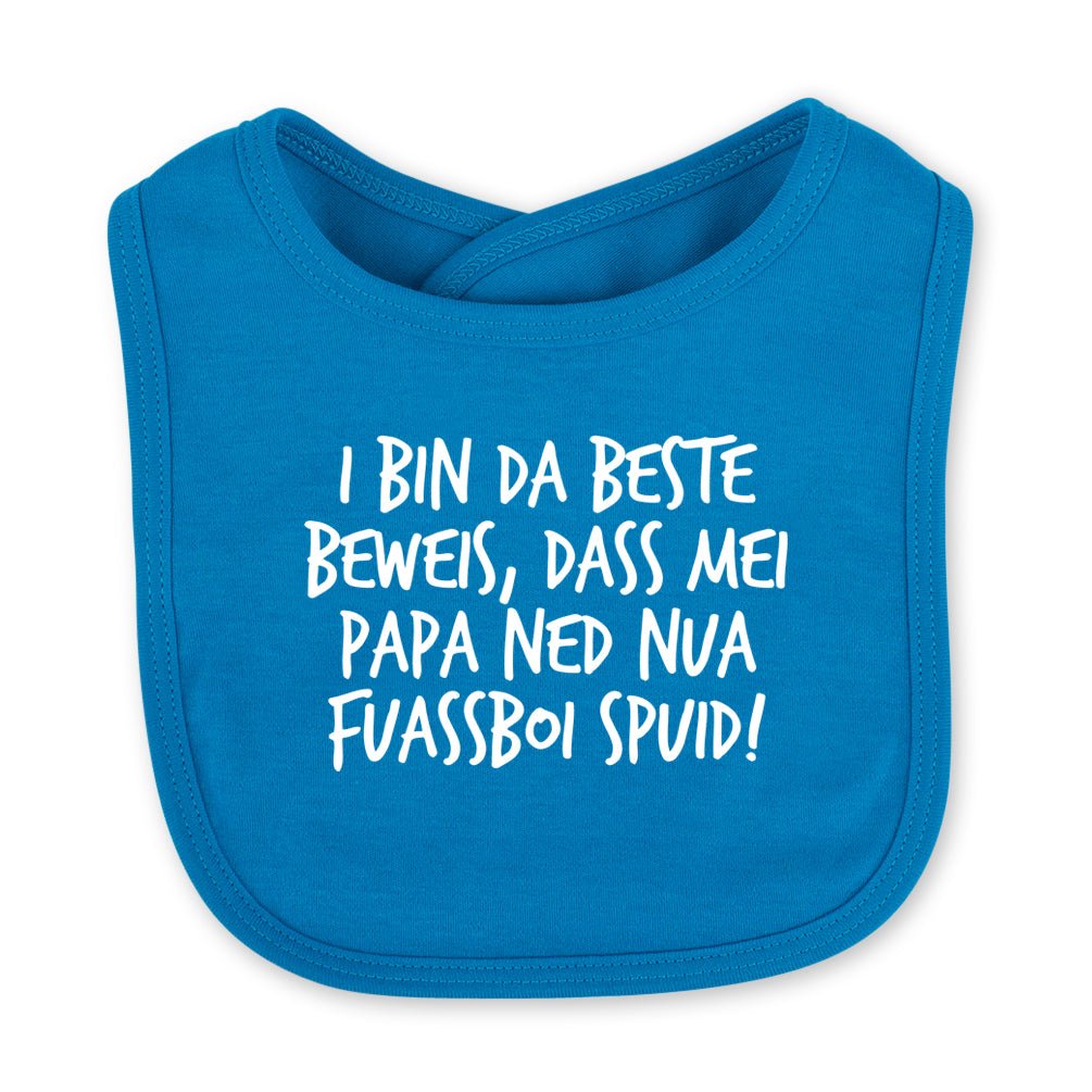 Babylätzchen "Fuassboi spuid!" - meinherzschlag.de