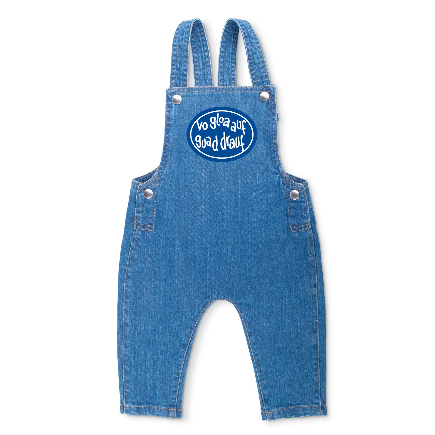 Baby Latzhose "Vo gloa auf guad drauf!"