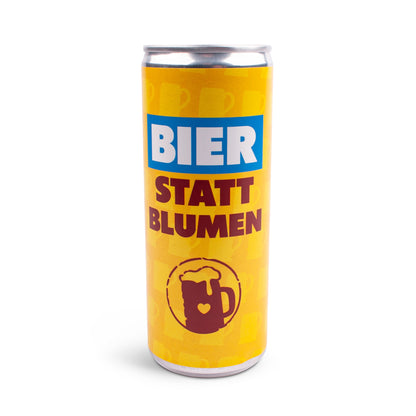 Bierdose "Bier statt Blumen" - meinherzschlag.de