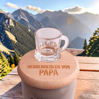 Bierglasdeckel mit Schnapsglasl "Herrengedeck" mit Wunschname