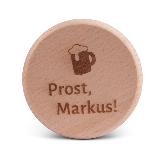 Bierglasdeckel "Prost" mit Wunschname - meinherzschlag.de