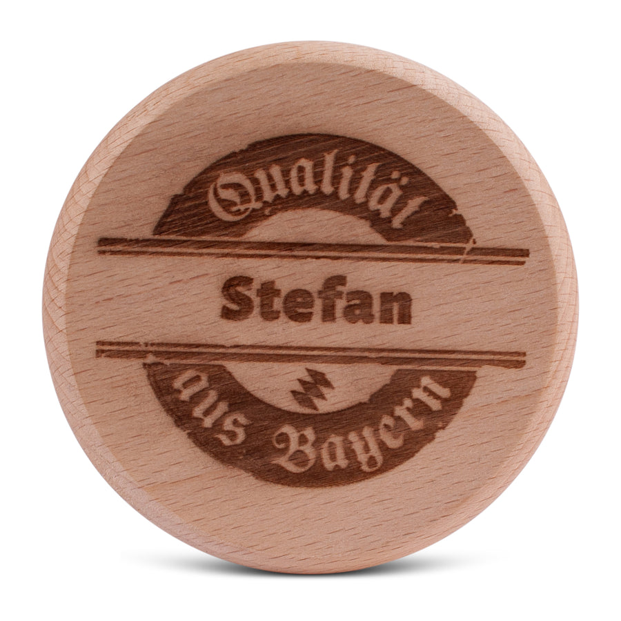 Bierglasdeckel "Qualität aus Bayern" mit Wunschname - meinherzschlag.de