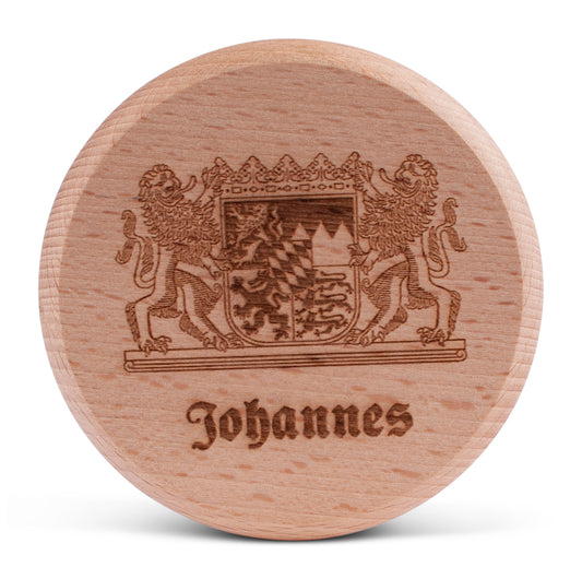 Bierglasdeckel "Wappen" mit Wunschname - meinherzschlag.de