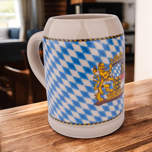 Stein - Bierkrug mit Bayern - Rauten - meinherzschlag.de