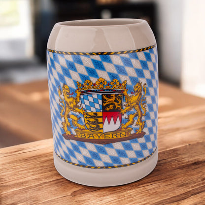Stein - Bierkrug mit Bayern - Rauten - meinherzschlag.de