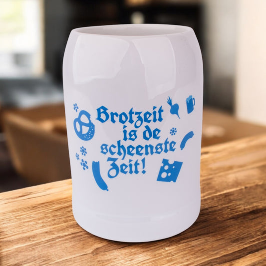 Bierkrug "Brotzeit is de scheenste Zeit" - meinherzschlag.de