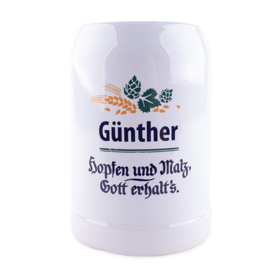 Bierkrug "Hopfen & Malz" mit Wunschname - meinherzschlag.de