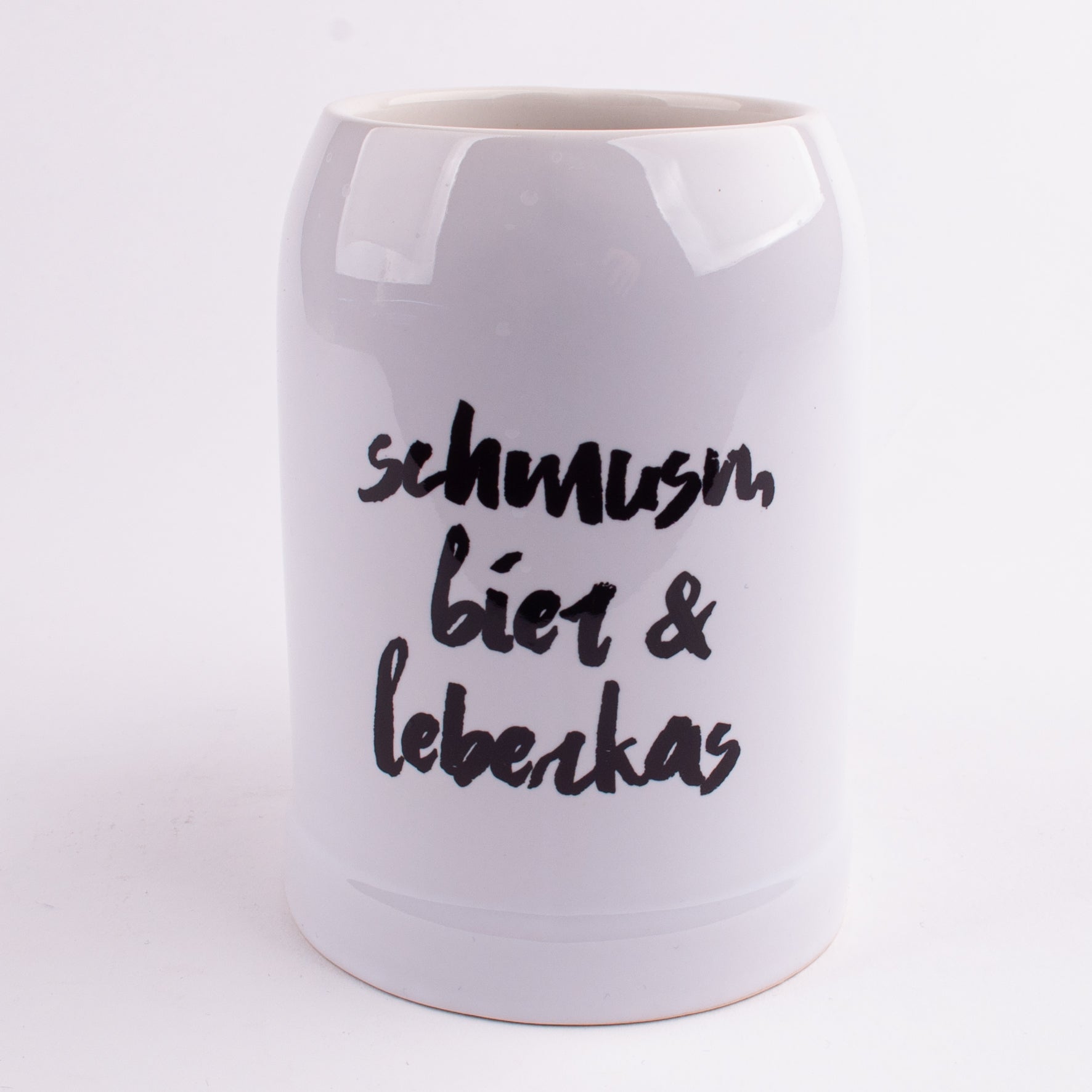 Bierkrug "schmusn, bier & leberkas" - meinherzschlag.de