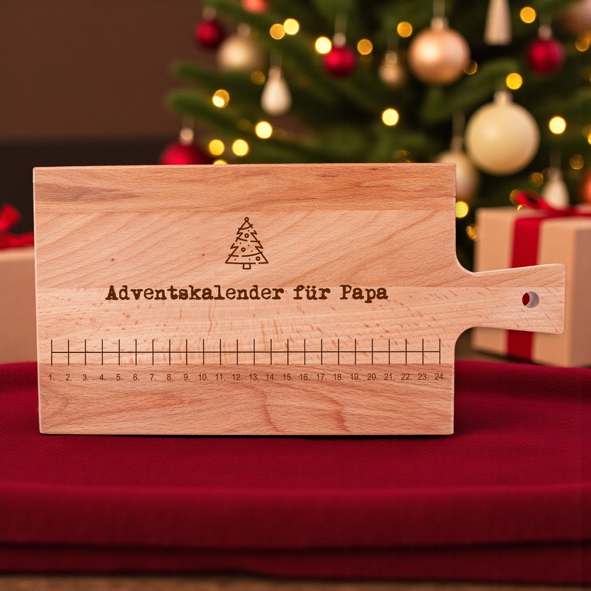Schneidebrett "Adventskalender" mit Wunschname - meinherzschlag.de
