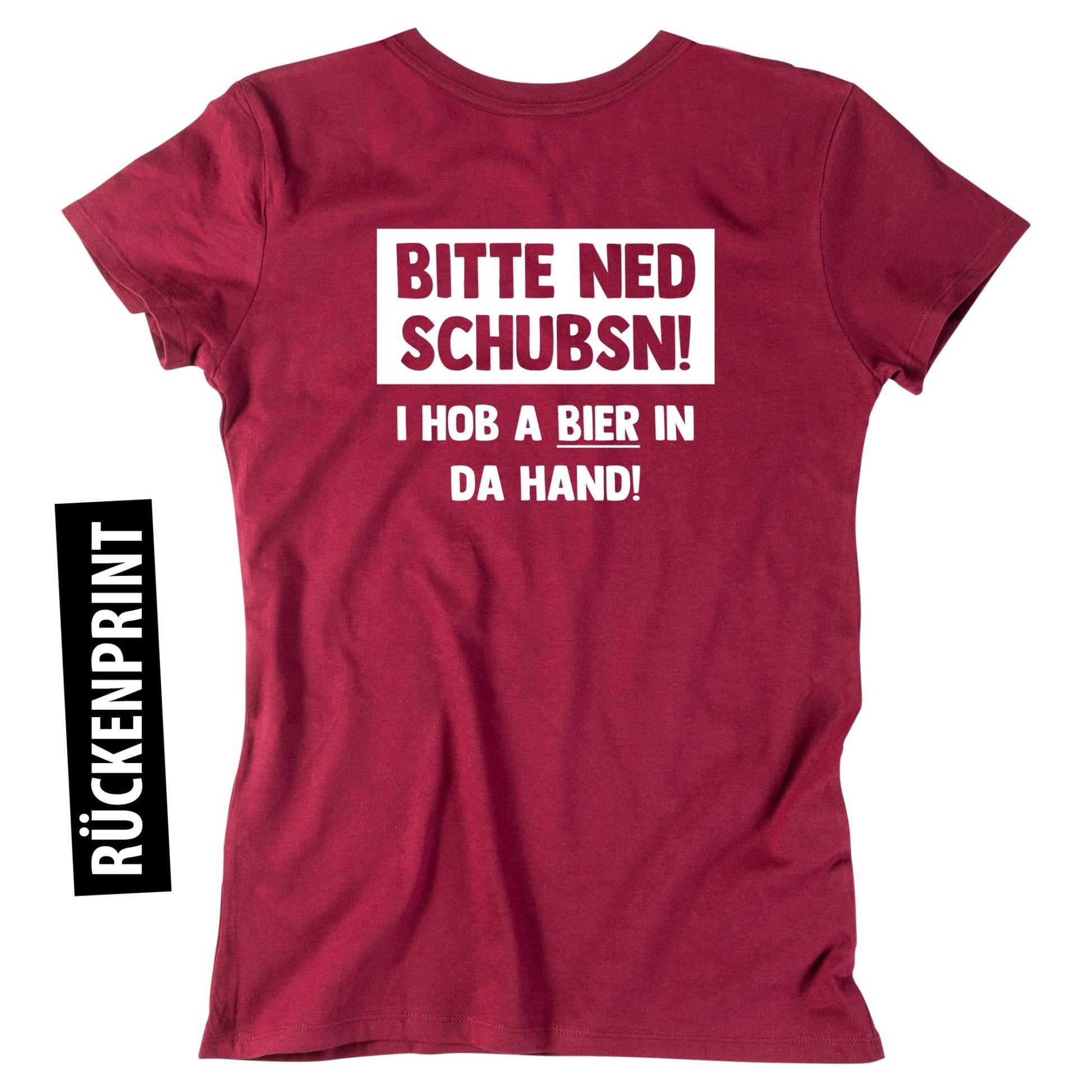Damen - Shirt "Bitte ned schubsn!" - meinherzschlag.de