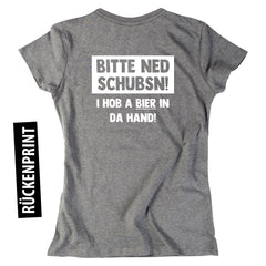 Damen-Shirt "Bitte ned schubsn!"