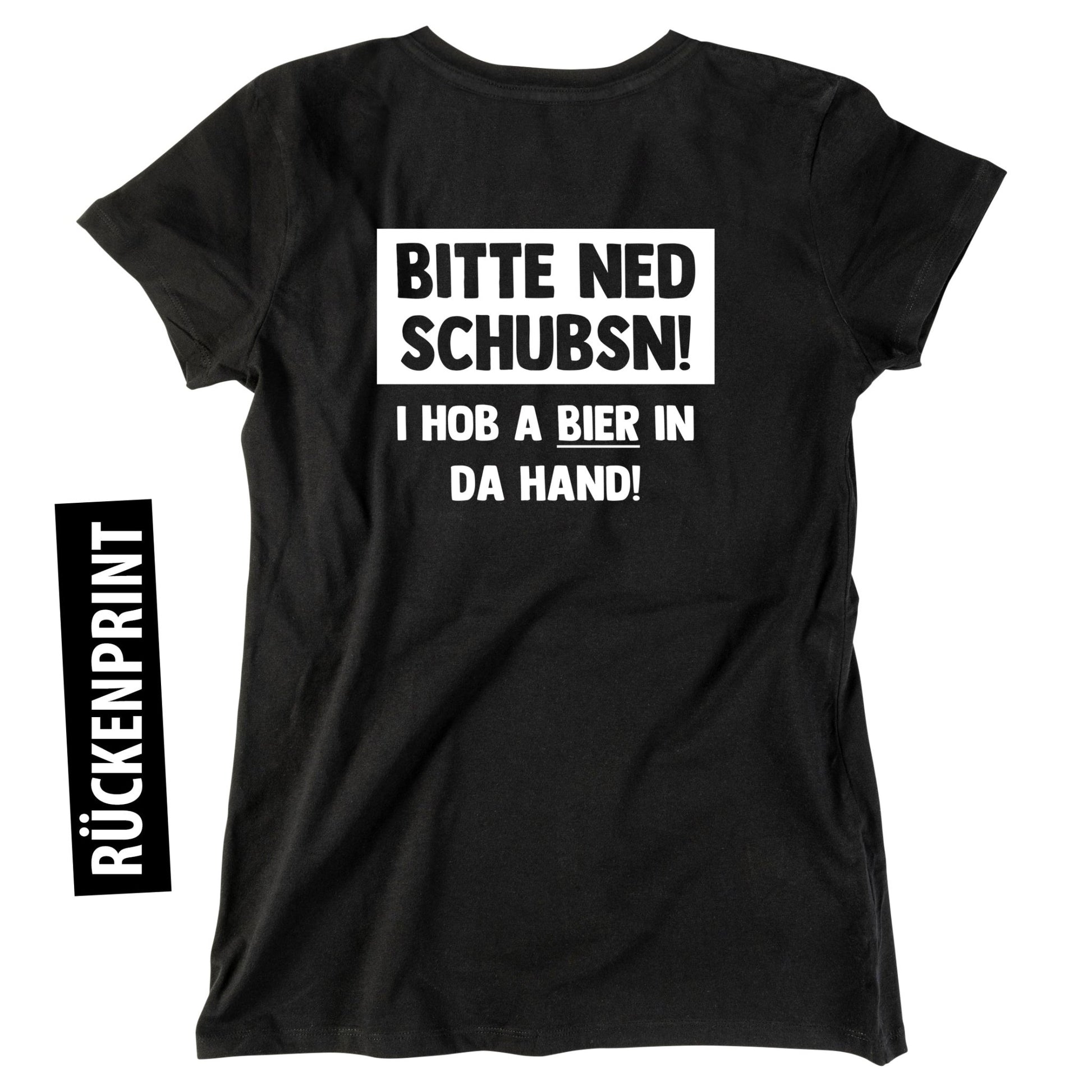 Damen - Shirt "Bitte ned schubsn!" - meinherzschlag.de
