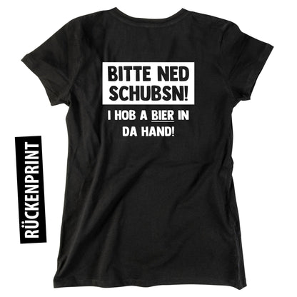 Damen - Shirt "Bitte ned schubsn!" - meinherzschlag.de