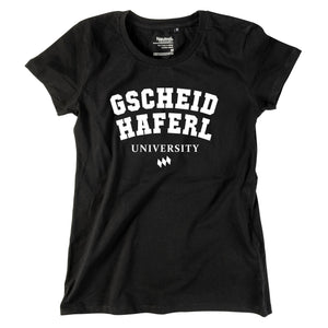 Damen - Shirt "Gscheidhaferl University" - meinherzschlag.de