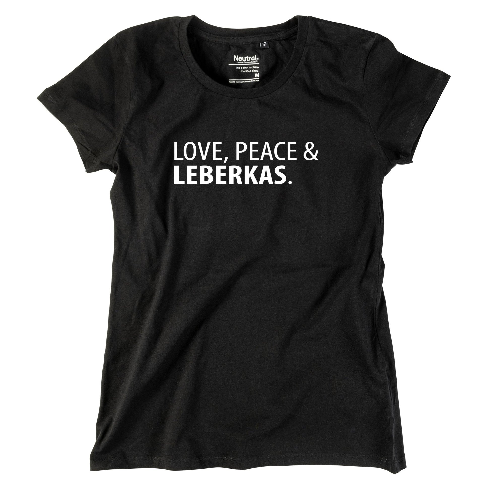 Damen - Shirt "Love, Peace & Leberkas" - meinherzschlag.de