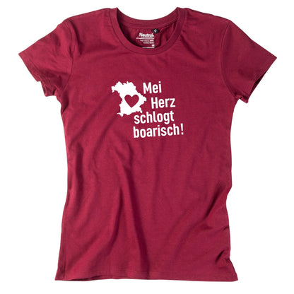 Damen - Shirt "Mei Herz schlogt boarisch" - meinherzschlag.de