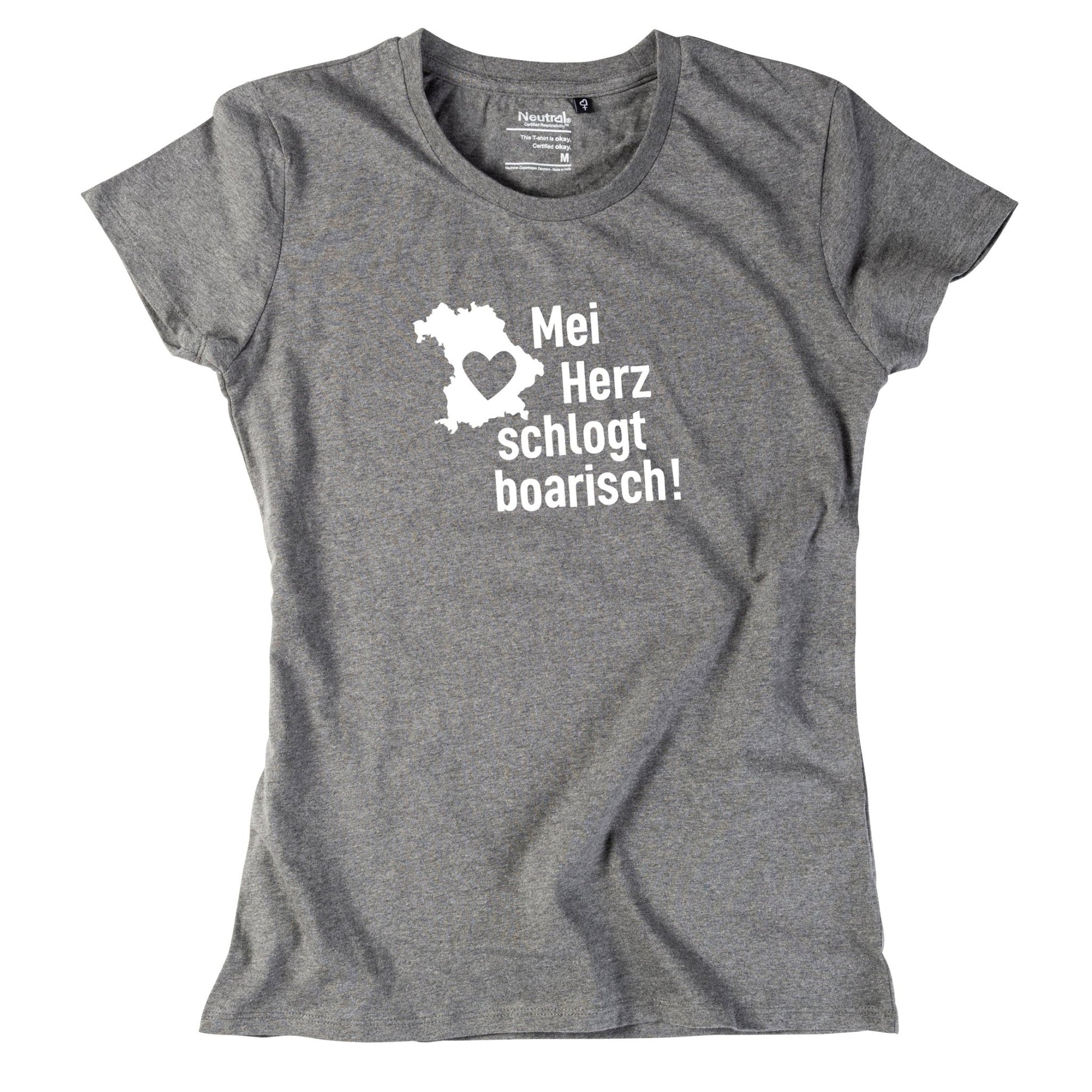 Damen - Shirt "Mei Herz schlogt boarisch" - meinherzschlag.de