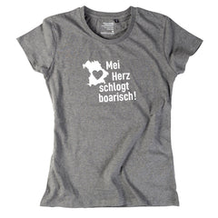 Damen-Shirt "Mei Herz schlogt boarisch"