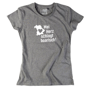 Damen - Shirt "Mei Herz schlogt boarisch" - meinherzschlag.de