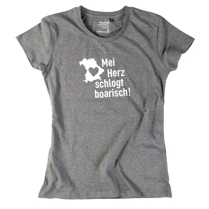 Damen - Shirt "Mei Herz schlogt boarisch" - meinherzschlag.de