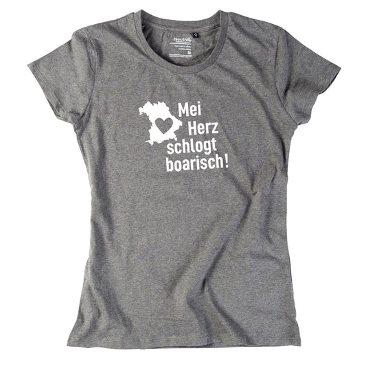 Damen - Shirt "Mei Herz schlogt boarisch" - meinherzschlag.de