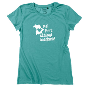 Damen - Shirt "Mei Herz schlogt boarisch" - meinherzschlag.de