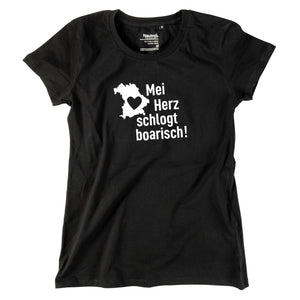 Damen - Shirt "Mei Herz schlogt boarisch" - meinherzschlag.de